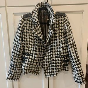 NWT houndstooth moto blazer